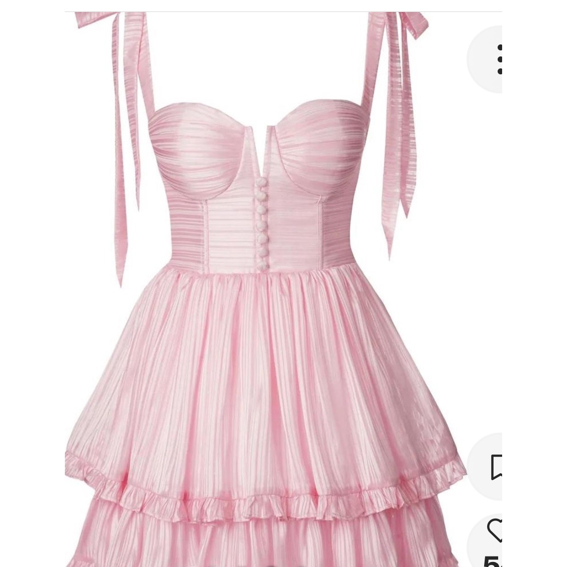 Pink Corset Bustier Mini Dress Bow Tie Straps Ruffle Tiered Skirt Party Fairy Xs — image 4 of 8